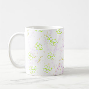 Rosa Sakura- und Kleeblatt-Botanik-Klassikermugge Kaffeetasse