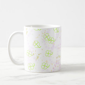 Rosa Sakura- und Kleeblatt-Botanik-Klassikermugge  Kaffeetasse