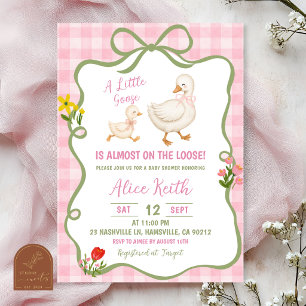 Rosa Salbei Grün Verrückte Gans Babyparty Einladung
