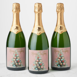 Rosa Samt-Weihnachtsbaum-Getränkebecher-Etiketten