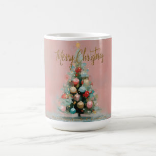 Rosa Samt-Weihnachtsbaum-Tasse Kaffeetasse