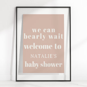 Rosa Sandstein-Typografie-Baby-Party-Schild Poster