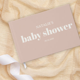 Rosa Sandsteintypografie-Baby-Party Gästebuch