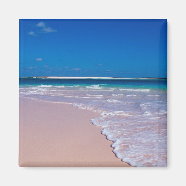 Rosa Sandstrand an der Bucht von Conch, Cat Island Magnet (Vorne)