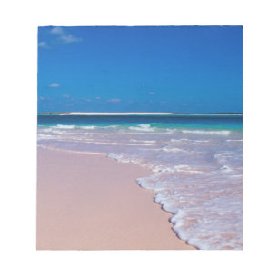 rosa Sandstrand bei Conch Bay, Cat Island, Notizblock
