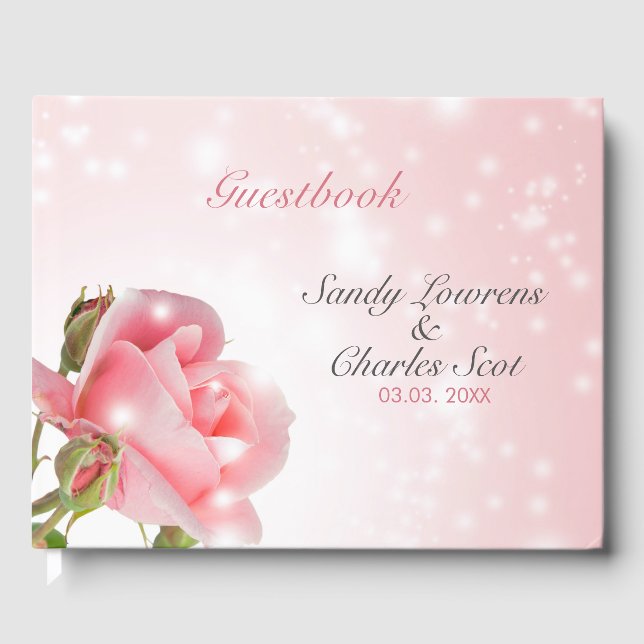 Rosa sanfte Rose Gästebuch (Vorderseite)