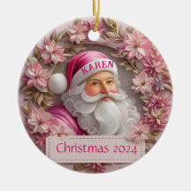 Rosa Santa Claus Personalisierte Ornamente