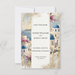 Rosa Santorin Blumen Save The Date Karte