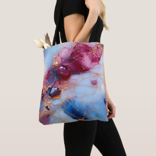 Rosa- & Saphir-Marmor mit Goldadern Tasche