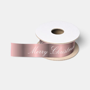 Rosa Satin frohe Weihnachten Satinband