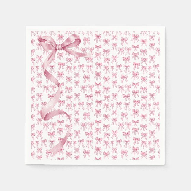 Rosa Satin Ribbon Elegant Serviette (Vorderseite)