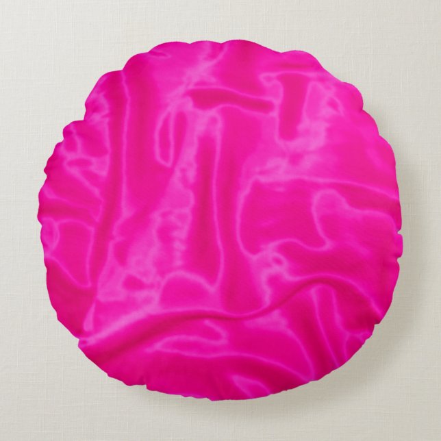 Rosa satinenkissen rundes kissen (Vorderseite)
