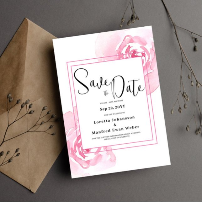 Rosa Save the Date Einladung (Von Creator hochgeladen)