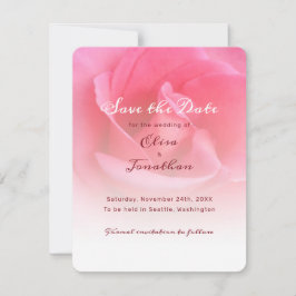 Rosa Save the Date flache Karte