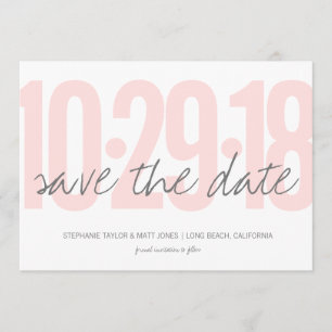 Rosa Save the Date, Hochzeit, Foto auf der Rücksei Save The Date
