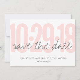 Rosa Save the Date, Hochzeit, Foto auf der Rücksei Save The Date