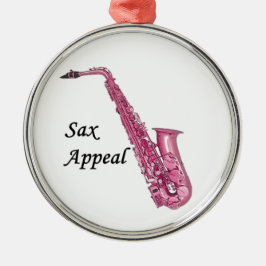 Rosa Sax Silbernes Ornament