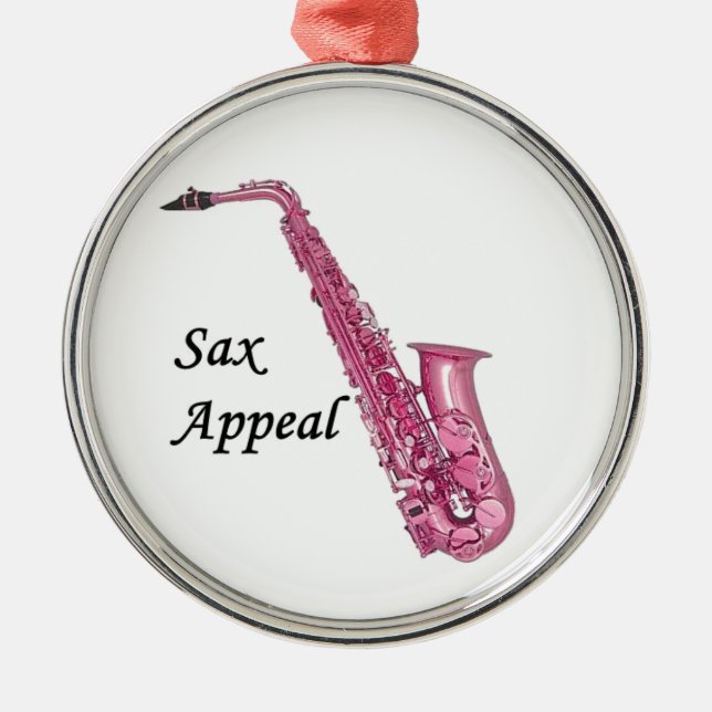 Rosa Sax Silbernes Ornament (Vorne)