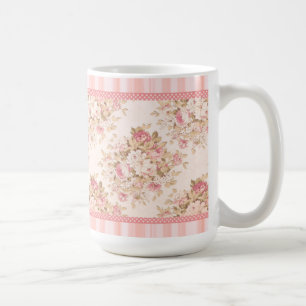 Rosa schäbige Rosen-mit BlumenTasse Kaffeetasse
