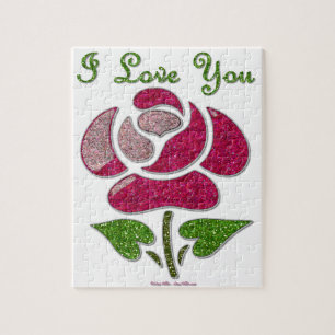 Rosa Schablone Pink I Love You