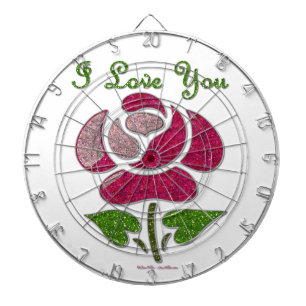 Rosa Schablone Pink I Love You Dartscheibe