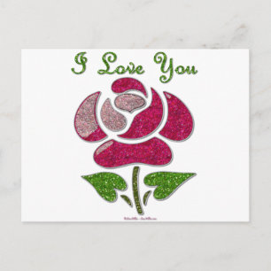 Rosa Schablone Pink I Love You Postkarte