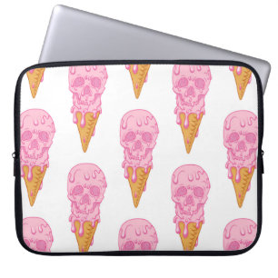 Rosa Schädel - Eis. Nahtloses Muster im Hintergru Laptopschutzhülle