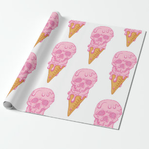 Rosa Schädel - Eis. Nahtloses Muster im Hintergrun Geschenkpapier