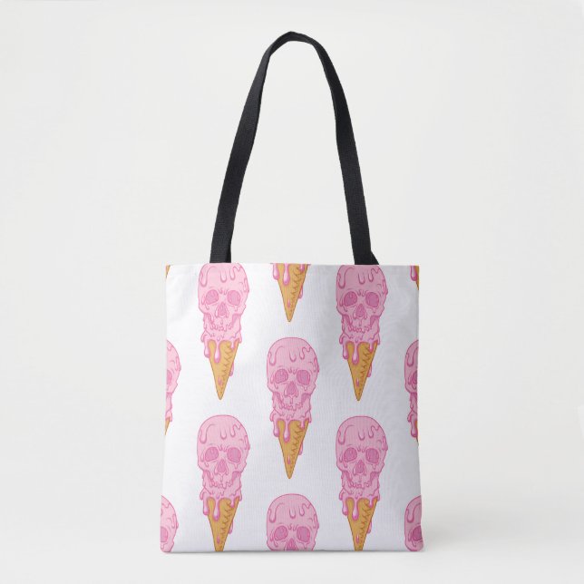 Rosa Schädel - Eis. Nahtloses Muster im Hintergrun Tasche (Vorderseite)