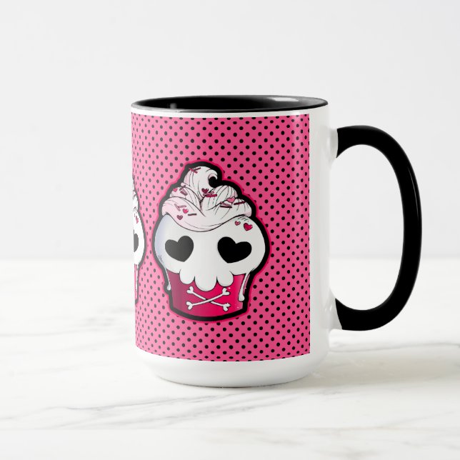 Rosa Schädel-kleiner Kuchen Tasse (Rechts)