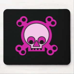 Rosa Schädel Mousepad