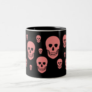 Rosa Schädel-Tasse Zweifarbige Tasse