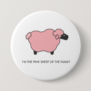 Rosa Schafe Button