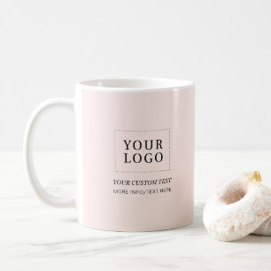Rosa Scham Minimales Geschäftslogo Werbeartikel Kaffeetasse