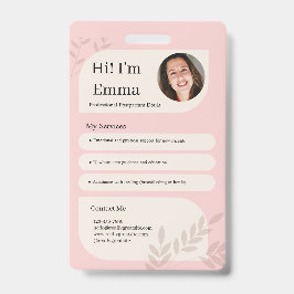 Rosa Scham Postpartum-Doula Professionelles Design Ausweis
