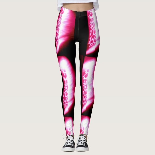 Rosa Schatten schwarz Leggings (Vorderseite)