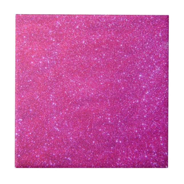 Rosa Schein-funkelnd Girly Glitzer-Fliese 1 Fliese (Vorderseite)