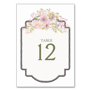 Rosa Schimmer Magnolie Florale Hochzeit Tischnumme Tischnummer