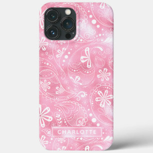 Rosa Schimmer Moderner Mädchenhaft Paisley Persona Case-Mate iPhone Hülle