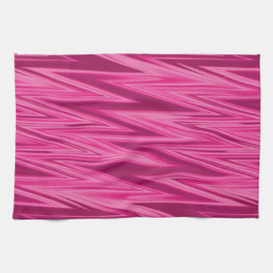 Rosa Schlagschatten-Zickzackmuster Geschirrtuch