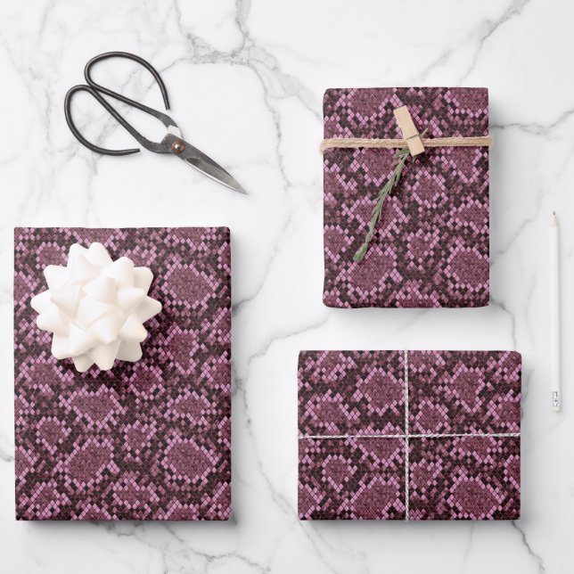 Rosa Schlange drucken Geschenkpapier Set (Vorderseite)
