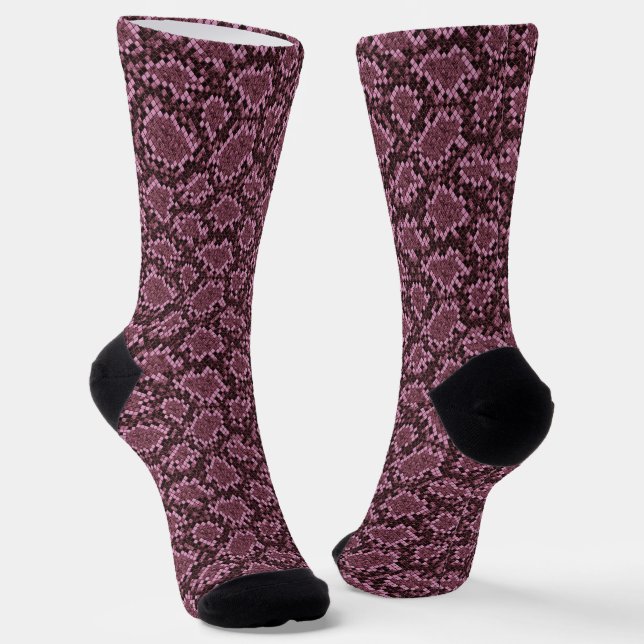 Rosa Schlange drucken Socken (Gewinkelt)