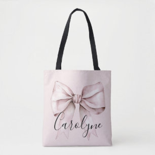 Rosa Schleife Ästhetik Coquette personalisierter N Tasche