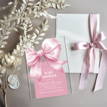 Rosa Schleife Baby Mädchen Elegante Babyparty
