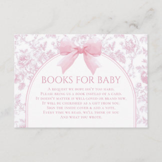 Rosa Schleife Baby Shower Buchanfrage Beilagekarte Begleitkarte