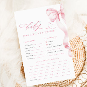 Rosa Schleife Baby Shower Vorhersage- und Ratskart