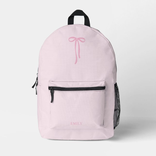 rosa Schleife Bedruckter Rucksack (Vorderseite)