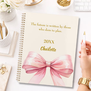 Rosa Schleife beige cremefarbenes inspirierendes Z Planer