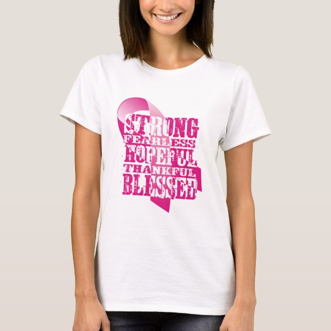 Rosa Schleife - Bejahungen T-Shirt (Vorderseite)