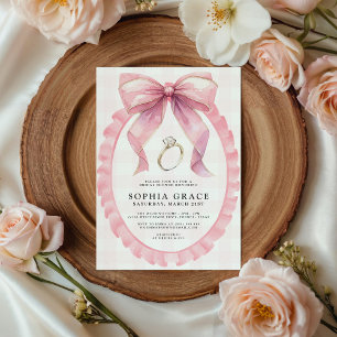 Rosa Schleife Chic Coquette Brautparty Einladung